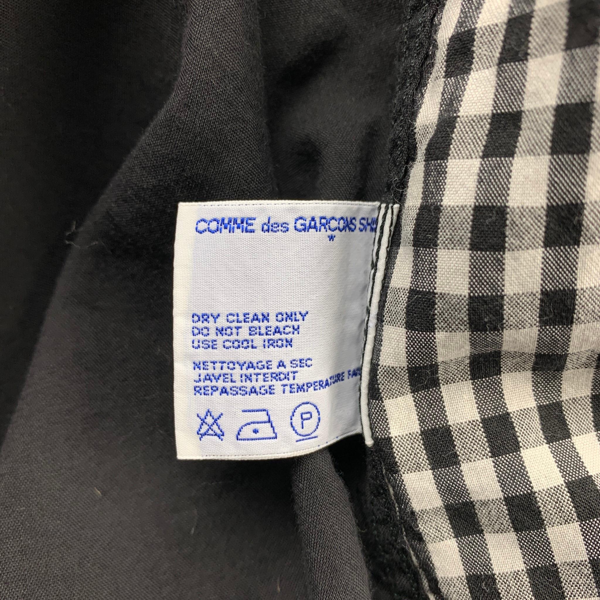 COMME des GARCONS Size M Black & White Mixed Fabrics Button Up Long Sleeve Shirt 1