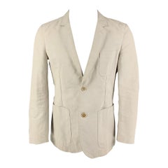 COMME des GARCONS Size M Off White Linen Cotton Notch Lapel Sport Coat
