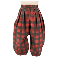COMME des GARCONS Size M Red Green Cotton Polyester Plaid Balloon Casual Pants