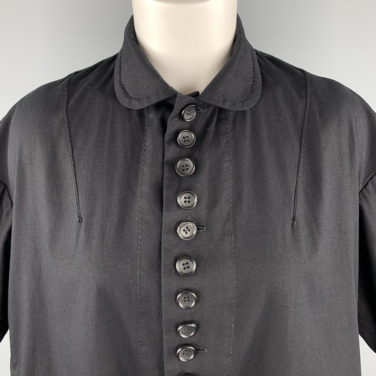 COMME des GARCONS Size S Black Cotton Peter Pan Collar Oversized Shirt ...
