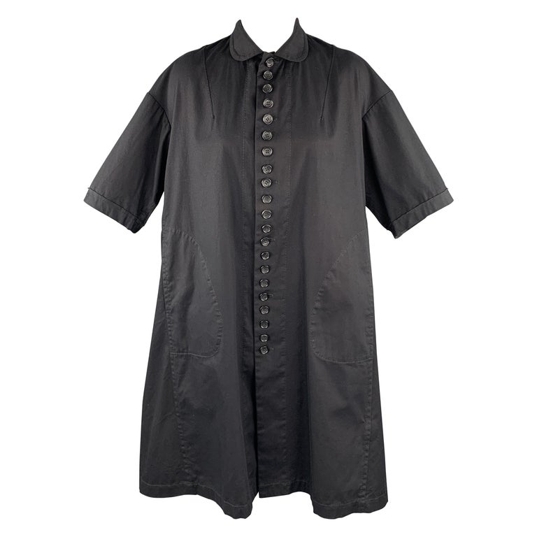 COMME des GARCONS Size S Black Cotton Peter Pan Collar Oversized Shirt ...