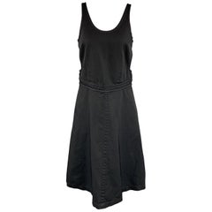 COMME des GARCONS Size S Black Twill Scoop Neck Cutout A Line Dress