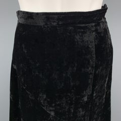 COMME des GARCONS Size S Black Velvet Asymmetrical Hem Black Beads Skirt