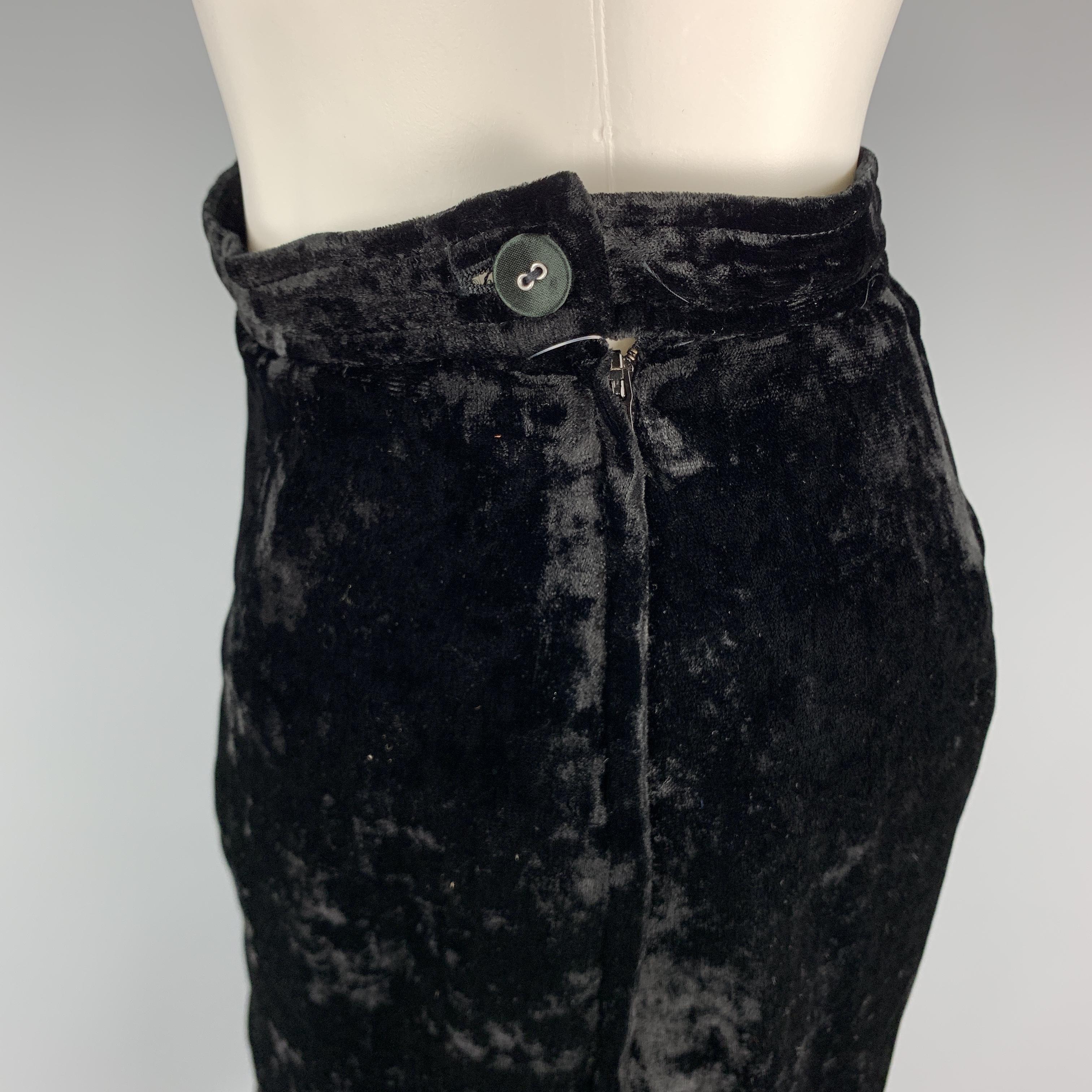 COMME des GARCONS Size S Black Velvet Asymmetrical Hem Black Beads Skirt 2