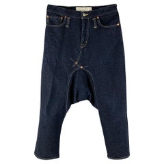 COMME des GARCONS Jeans Drop-Crotch in cotone con cuciture a contrasto blu taglia S