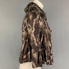COMME des GARCONS Size S Brown Taupe Polyester Marbled Cropped Cape