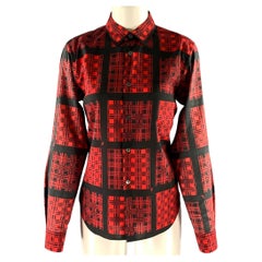COMME des GARCONS Size S Red Black Polyester Plaid Blouse