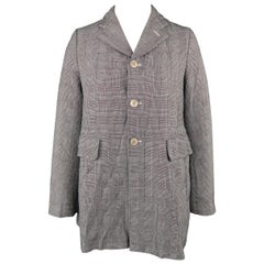 COMME des GARCONS Size XS Grey Wrinkle Glenplaid Wool Blend A Line Blazer