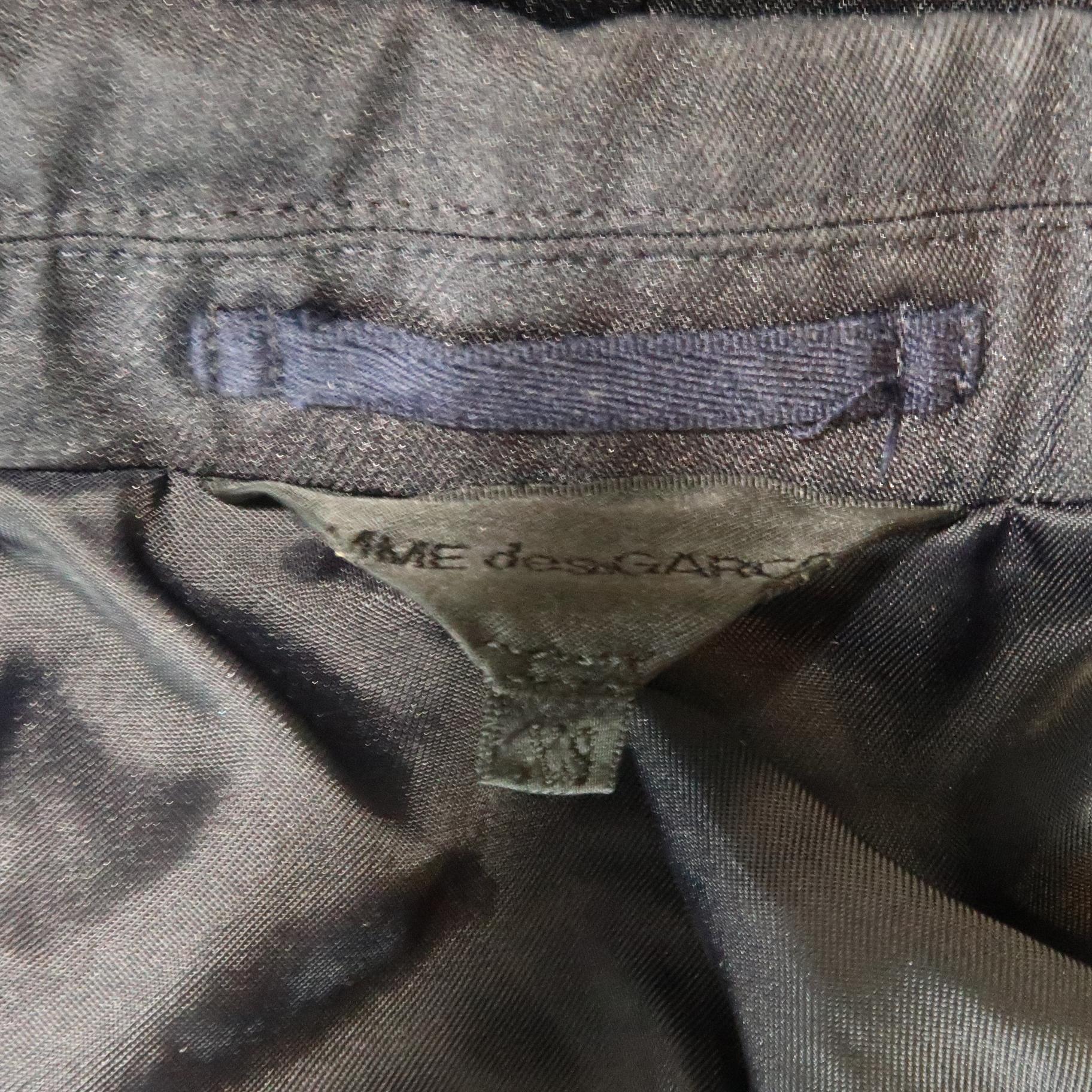 COMME des GARCONS Size XS Navy Ruffle Cutout Notch Lapel Blazer Jacket 2
