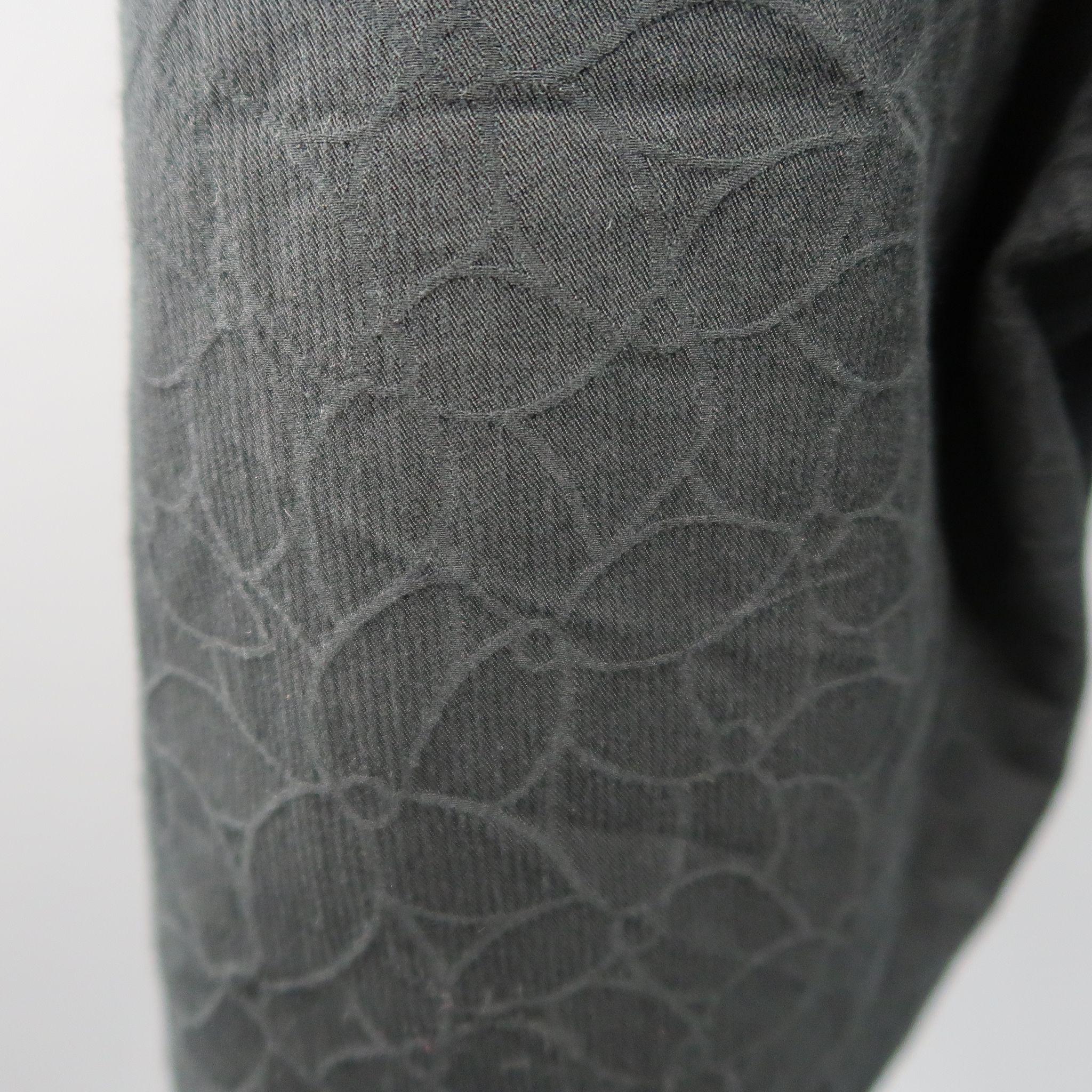 COMME des GARCONS Size XXS Black Floral Textured Drop Crotch Cropped Pants 2