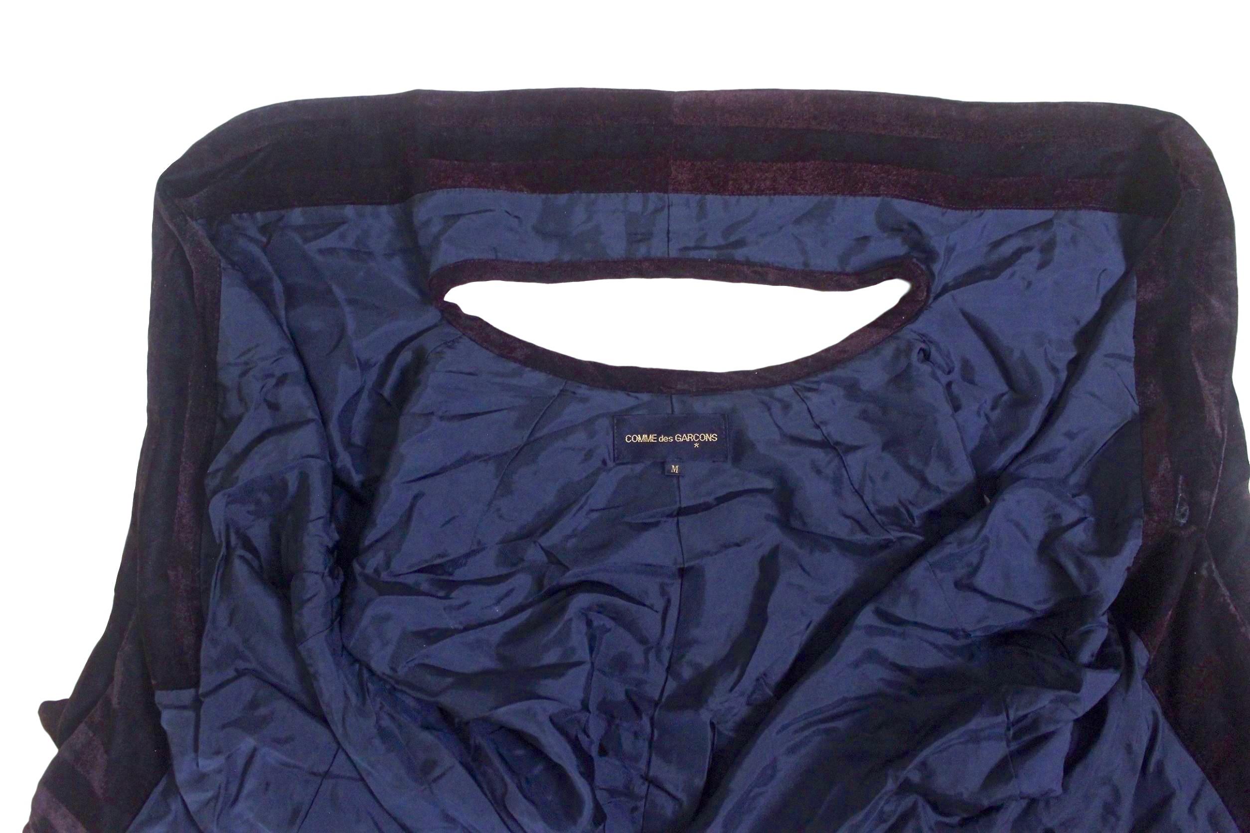 Comme des Garcons Split Collar Velvet Jacket 1990 For Sale 3