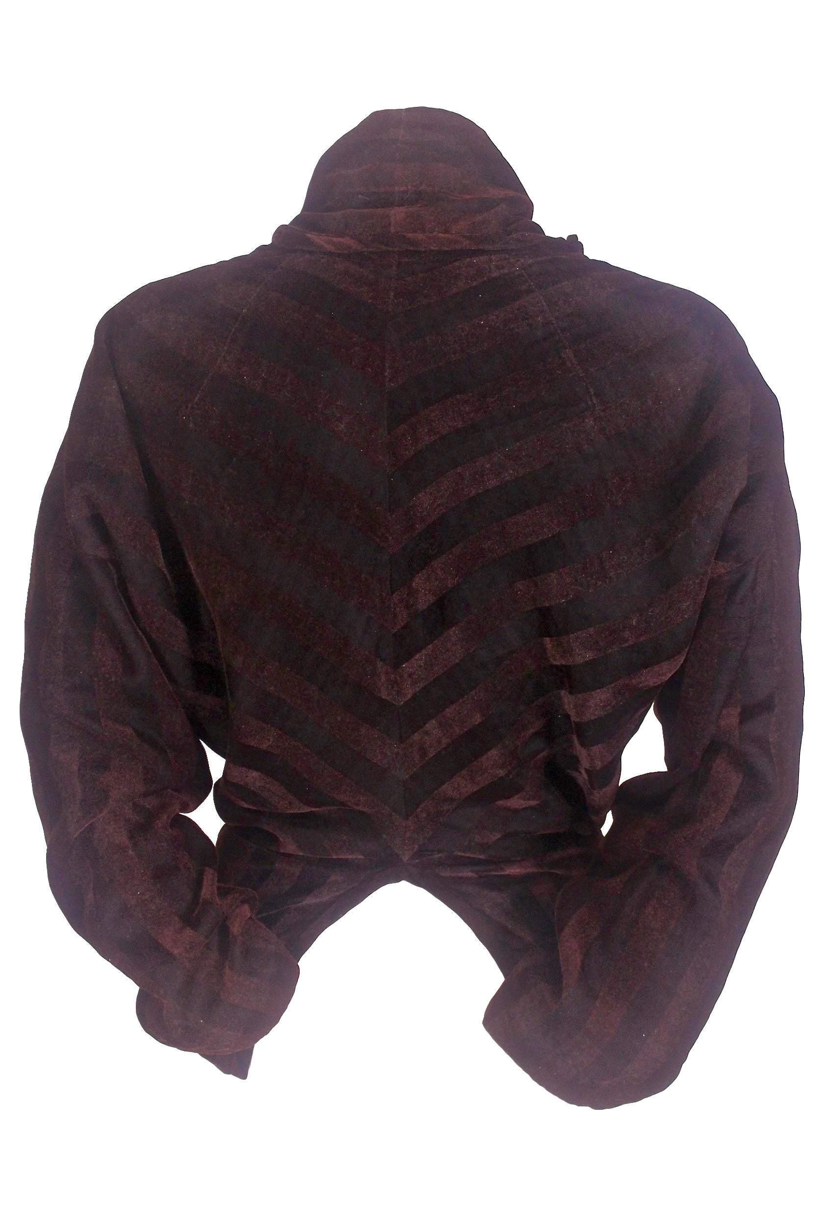 Comme des Garcons Split Collar Velvet Jacket 1990 For Sale 1