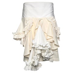 Comme des Garçons Spring 2002 Cream and White Layered Ruffled Wrap Skirt