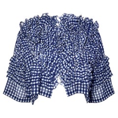 Comme des Garçons Spring 2008 Blue Gingham Chiffon Ruffled Bolero