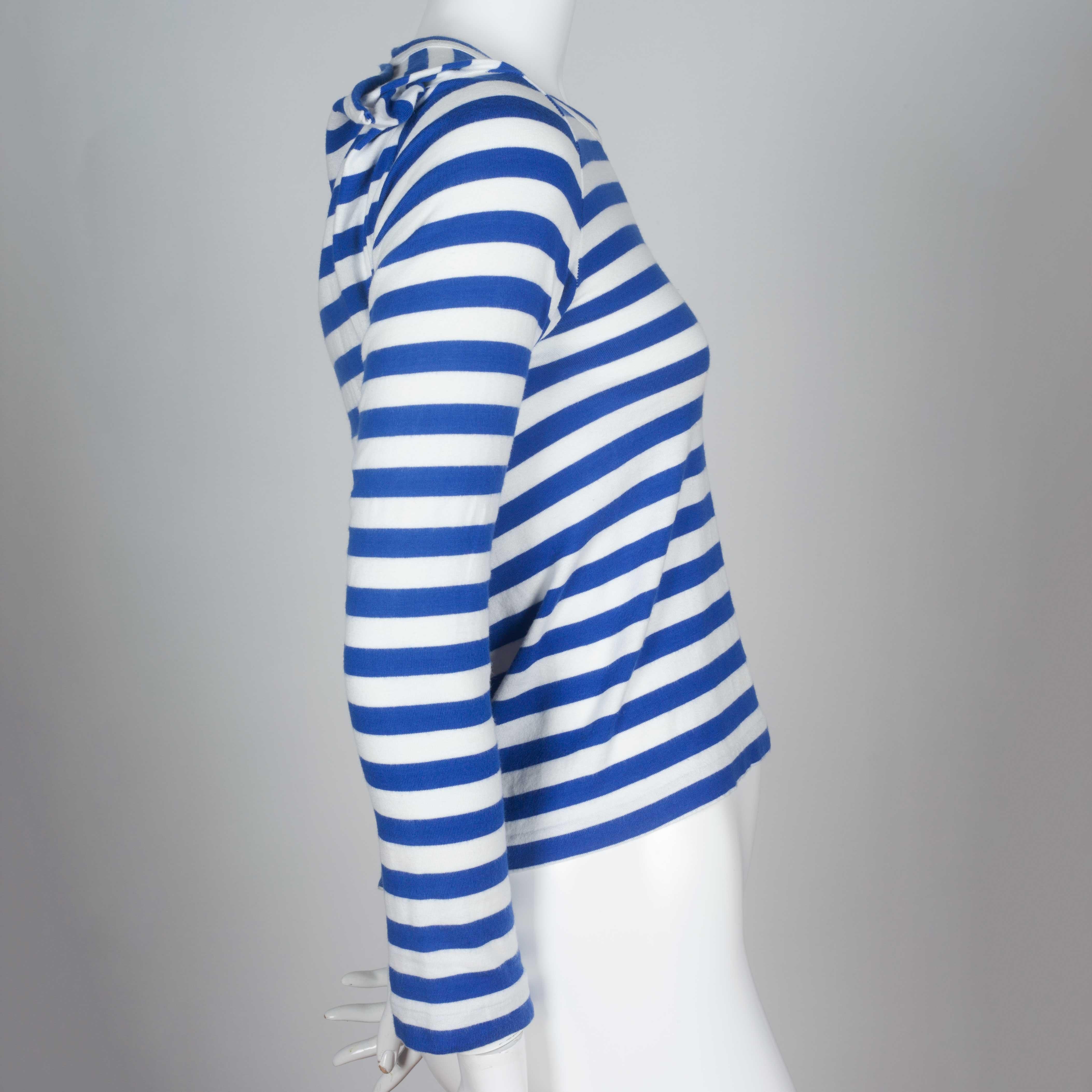 Comme des Garçons Square Navy Blue Striped Shirt, 2007 In Good Condition In Chicago, IL