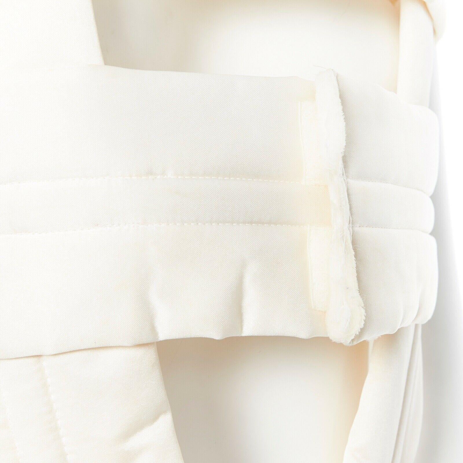 COMME DES GARCONS SS12 cream white boned padded harness caged vest top M 1