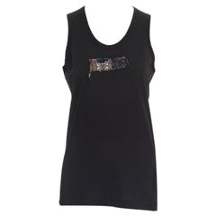 Comme Des Garcons Ss1992 Black Cotton Ethnic Raw Patch Vest Tank Top S
