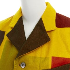 COMME DES GARCONS SS1996 yellow red abstract colorblock felt blazer jacket M