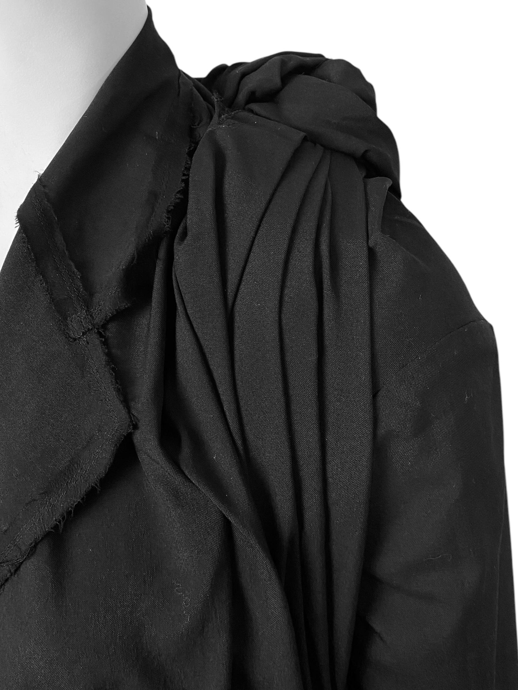 COMME DES GARÇONS ss2003 BLACK PLEATED KNOT BACKLESS BLAZER im Angebot 6