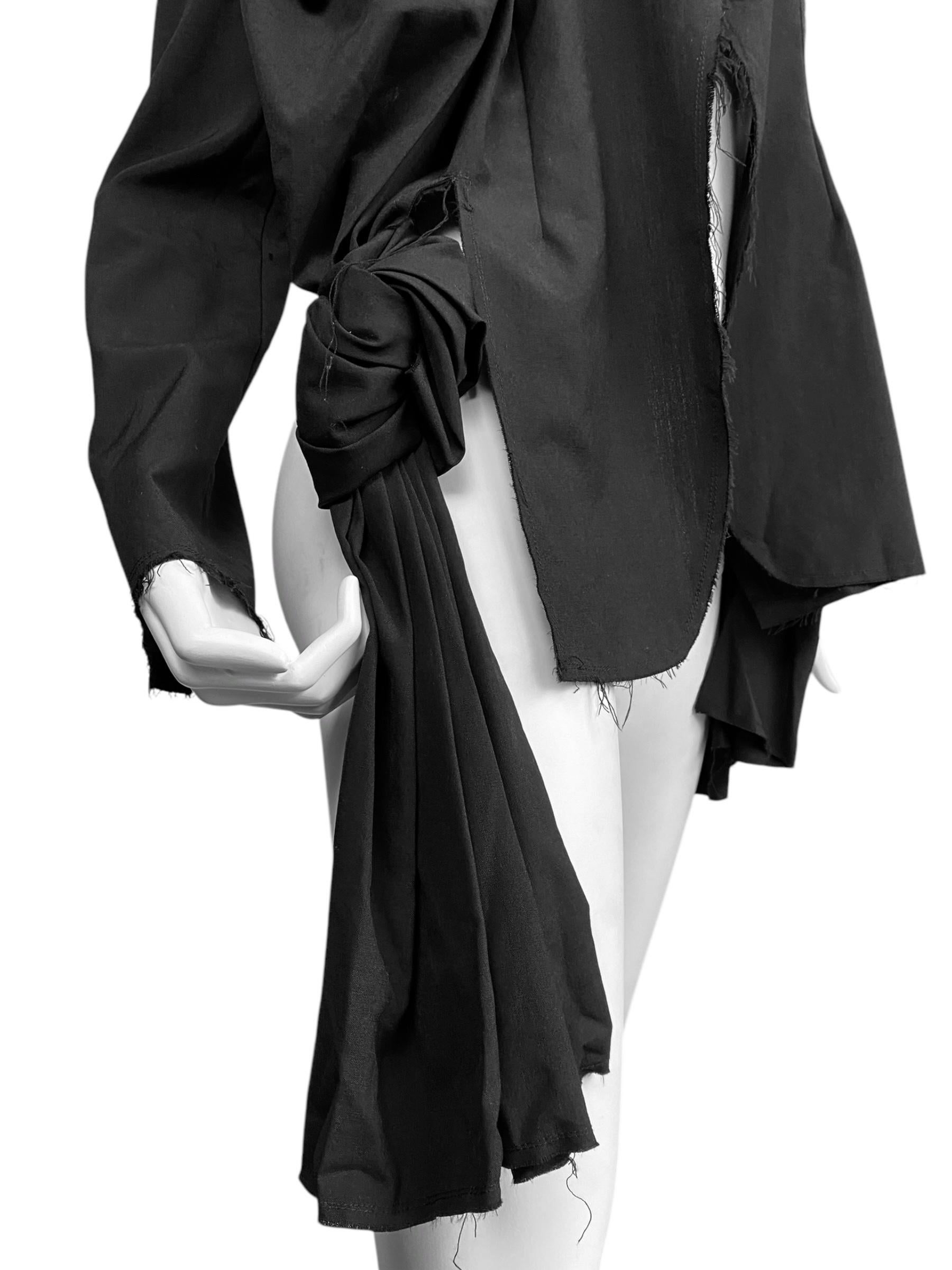 COMME DES GARÇONS ss2003 BLACK PLEATED KNOT BACKLESS BLAZER im Angebot 7