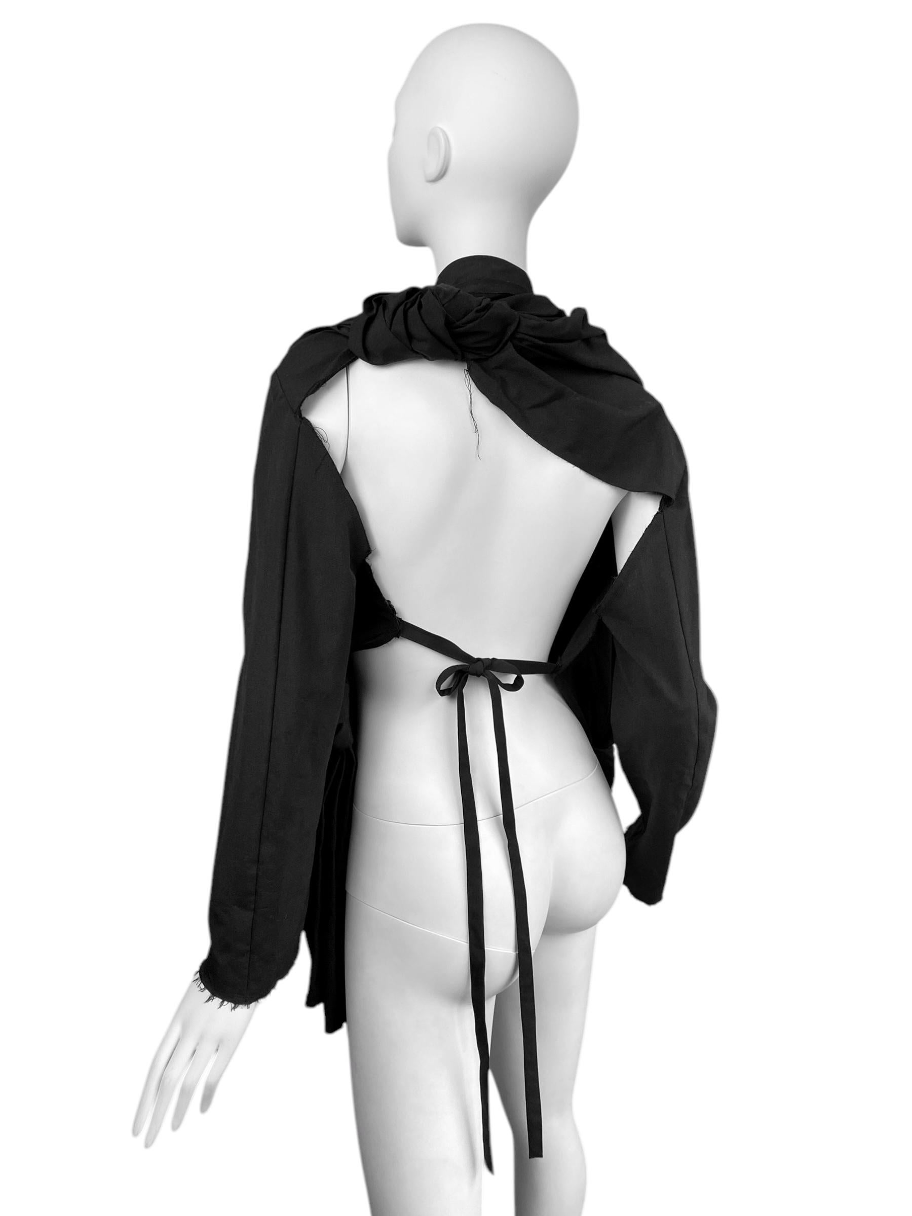 COMME DES GARÇONS ss2003 BLACK PLEATED KNOT BACKLESS BLAZER im Angebot 9