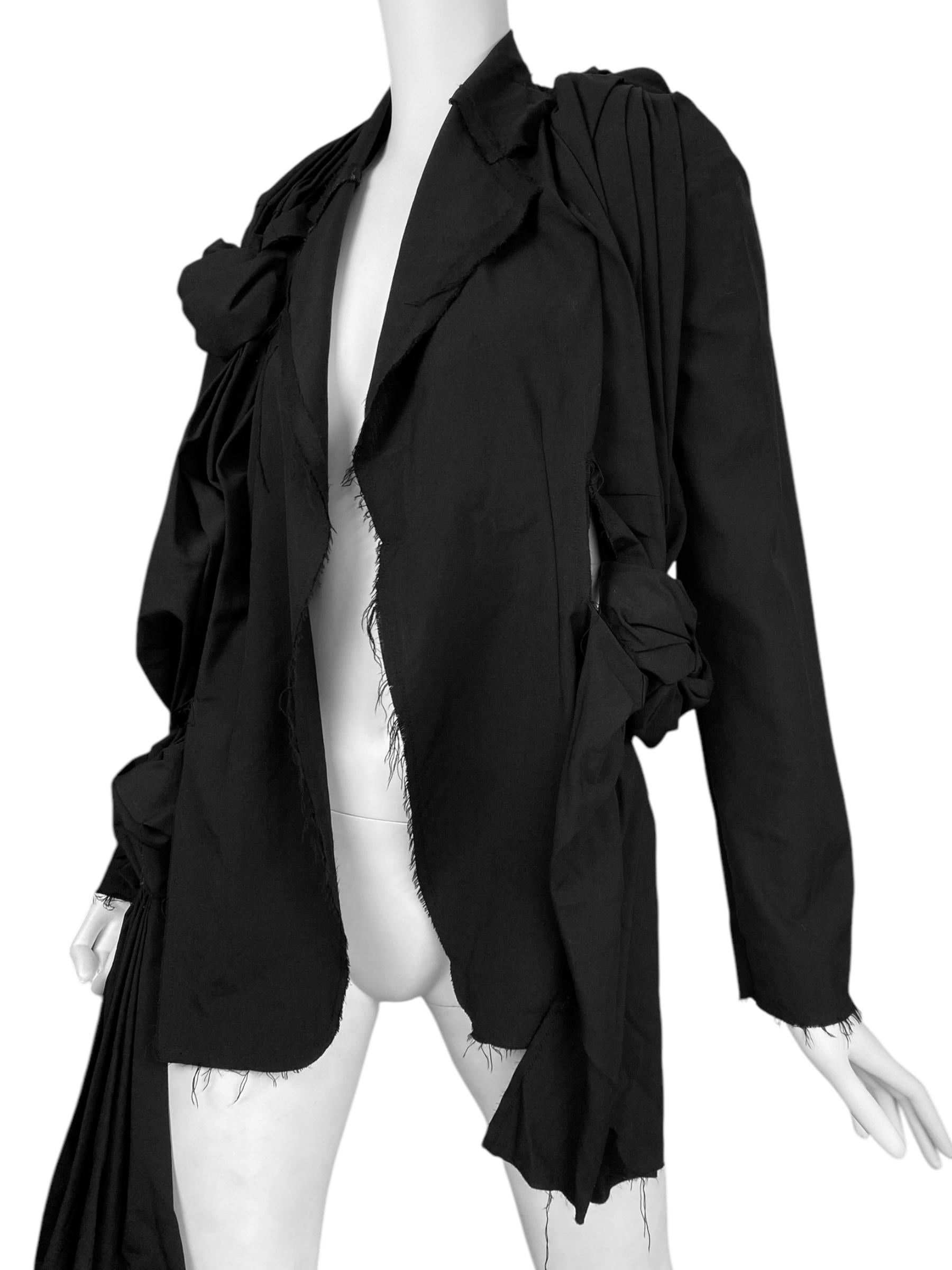 COMME DES GARÇONS ss2003 BLACK PLEATED KNOT BACKLESS BLAZER im Angebot 1
