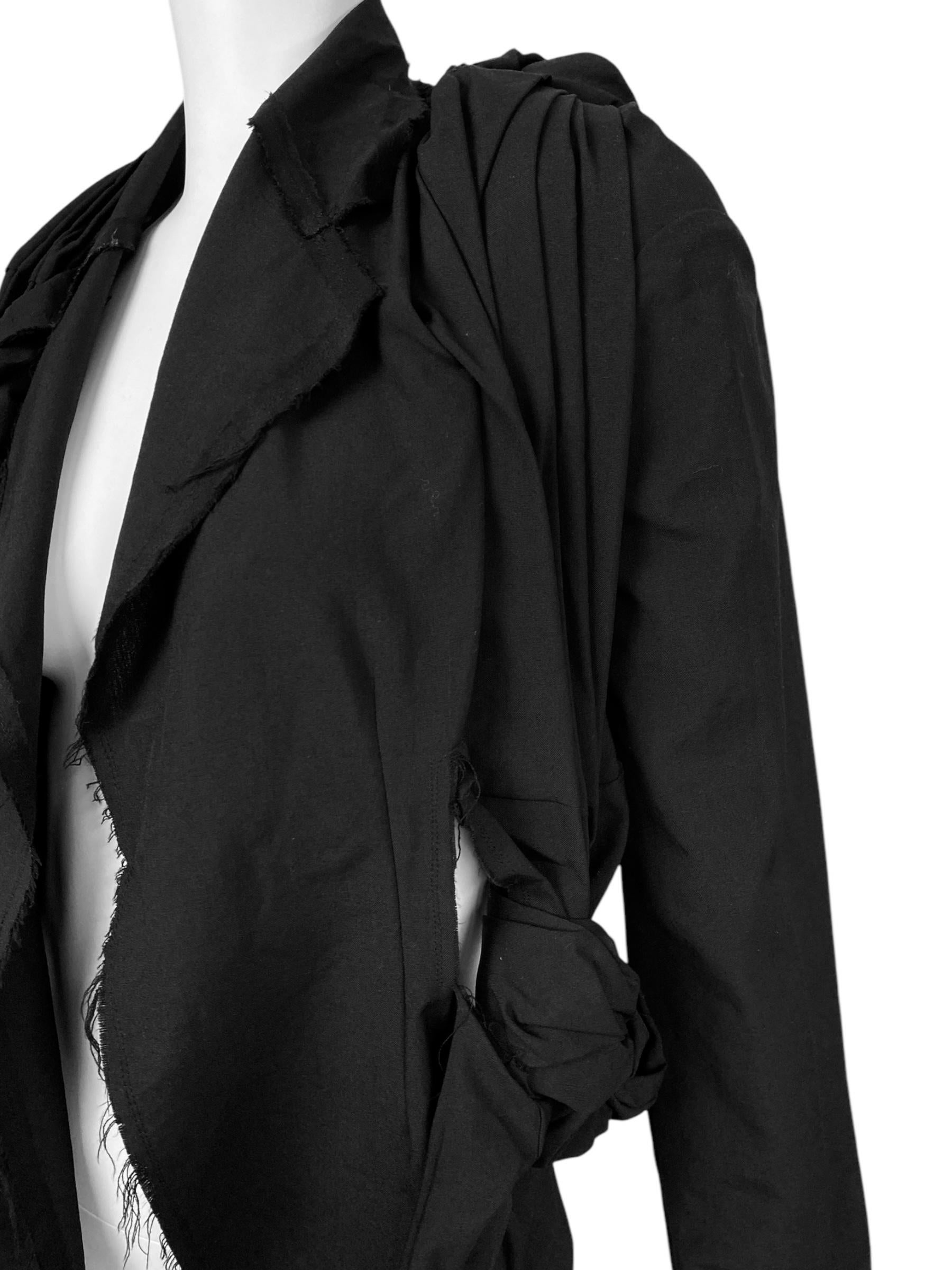 COMME DES GARÇONS ss2003 BLACK PLEATED KNOT BACKLESS BLAZER im Angebot 2