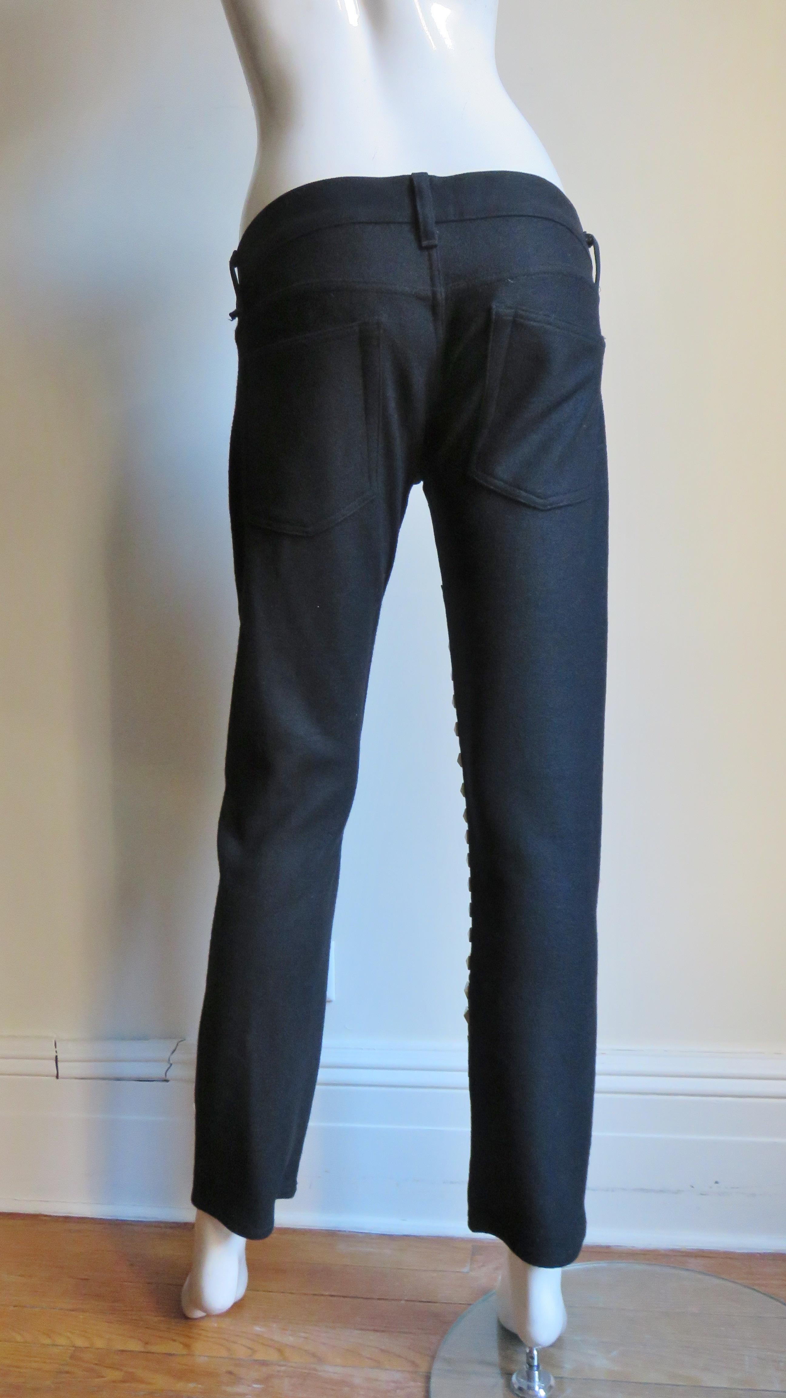 Women's Comme des Garcons Studded Black Pants AD 2015 For Sale