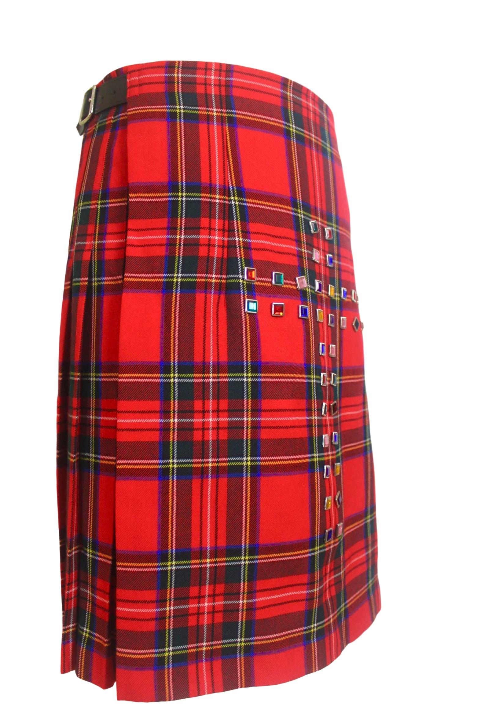 Comme des Garcons Tartan Kilt with Jewel Cross AD2000 5