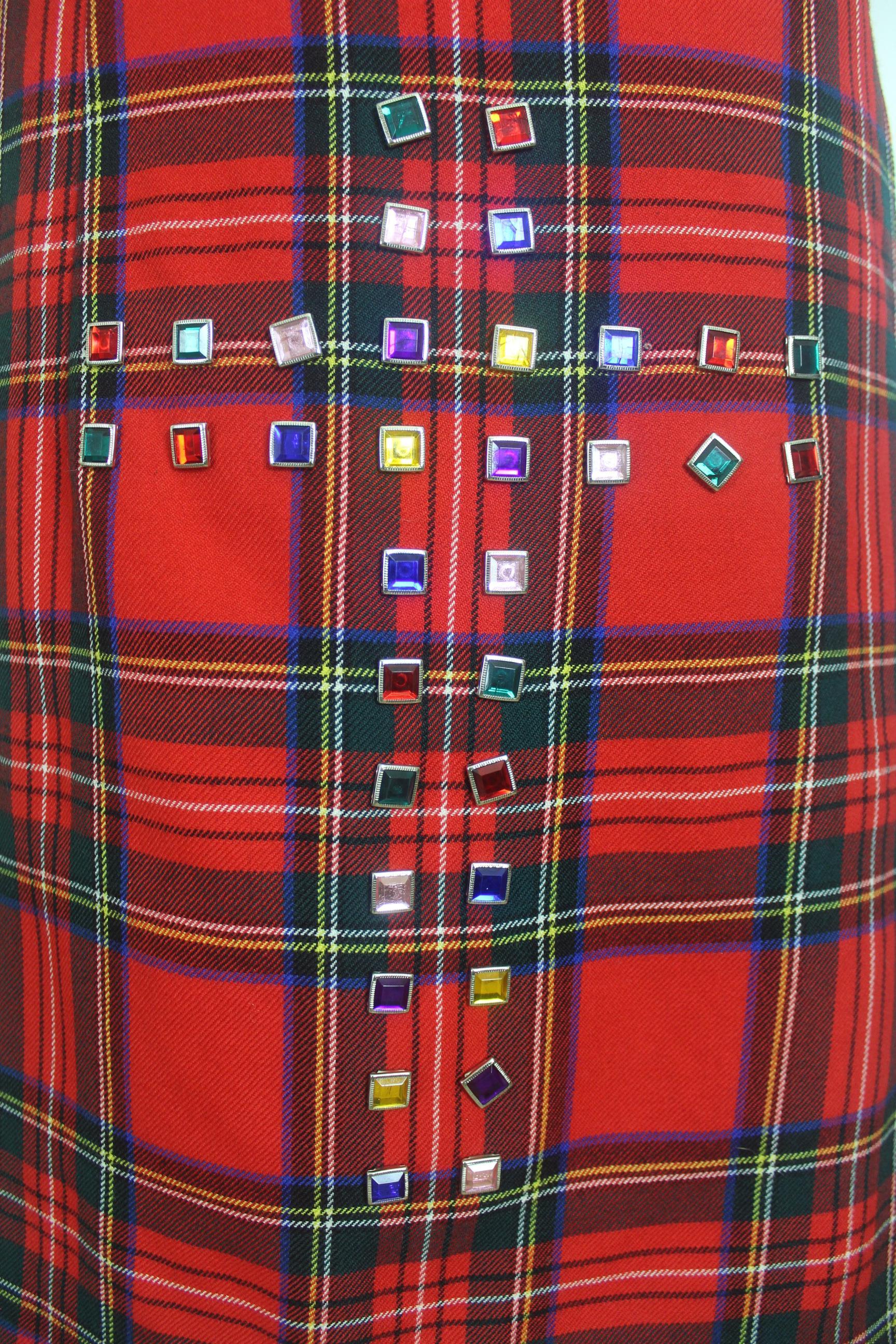 Comme des Garcons Tartan Kilt with Jewel Cross AD2000 6