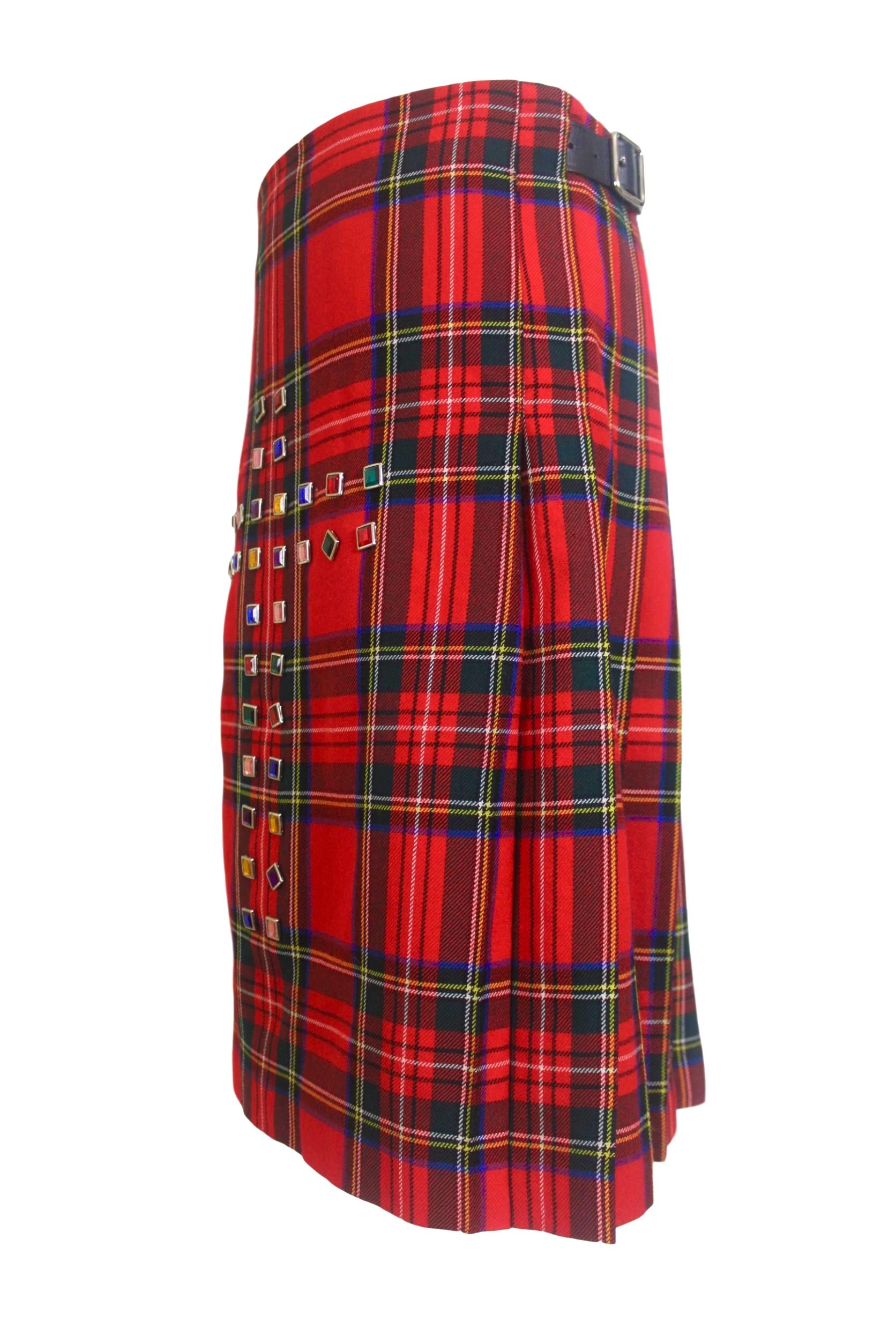 Comme des Garcons Tartan Kilt with Jewel Cross AD2000 8