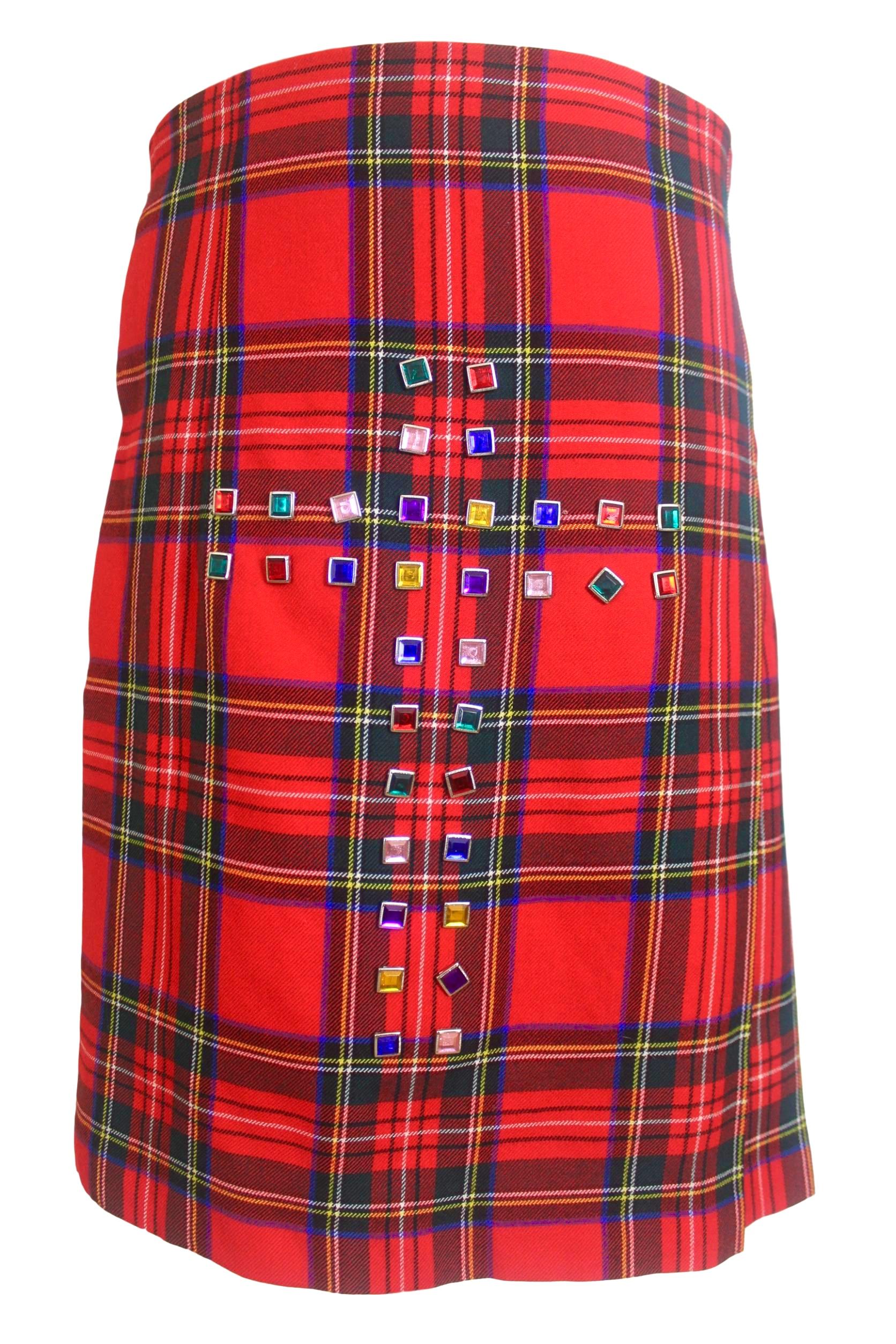 Comme des Garcons Tartan Kilt with Jewel Cross AD2000 9