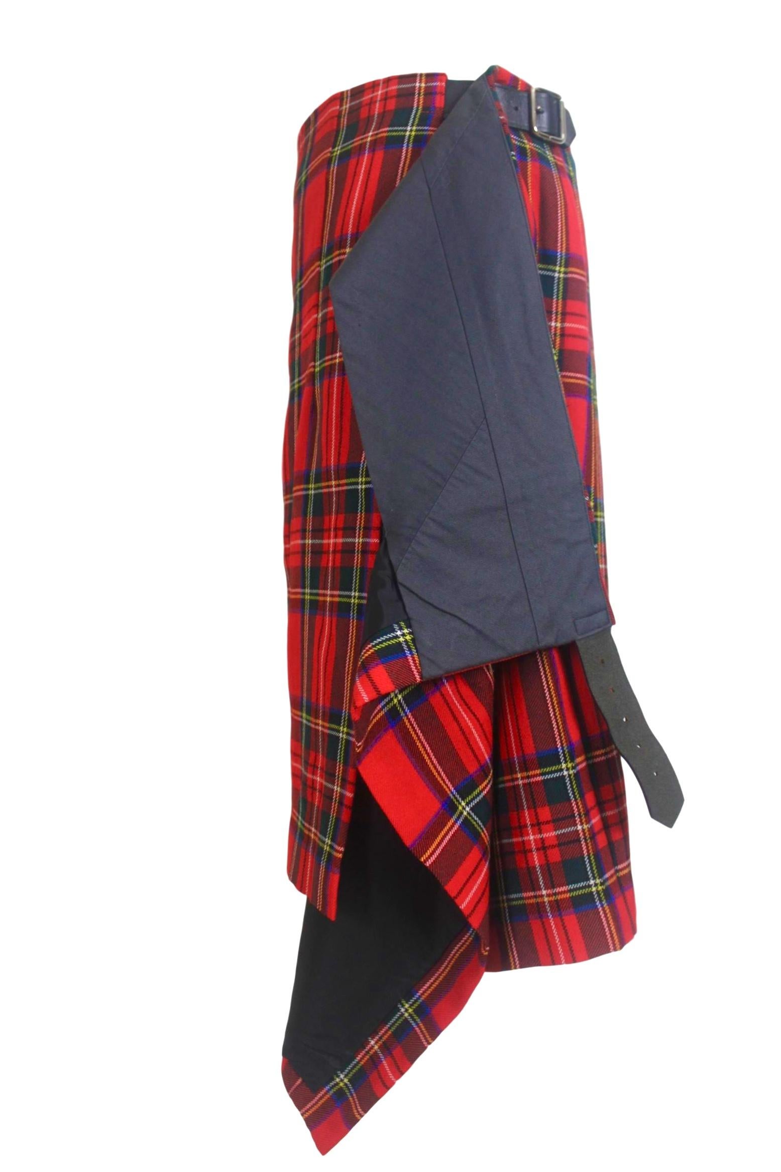 Comme des Garcons Tartan Kilt with Jewel Cross AD2000 In Excellent Condition In Bath, GB