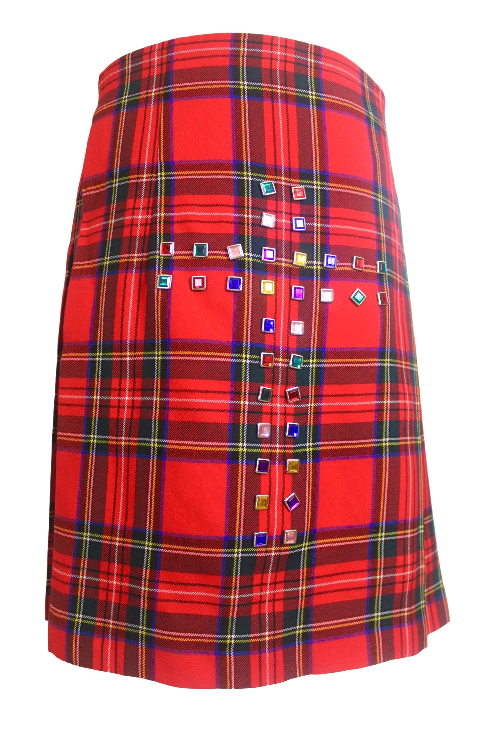 Comme des Garcons Tartan Kilt with Jewel Cross AD2000 3