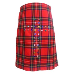 Comme des Garcons Tartan Kilt with Jewel Cross AD2000