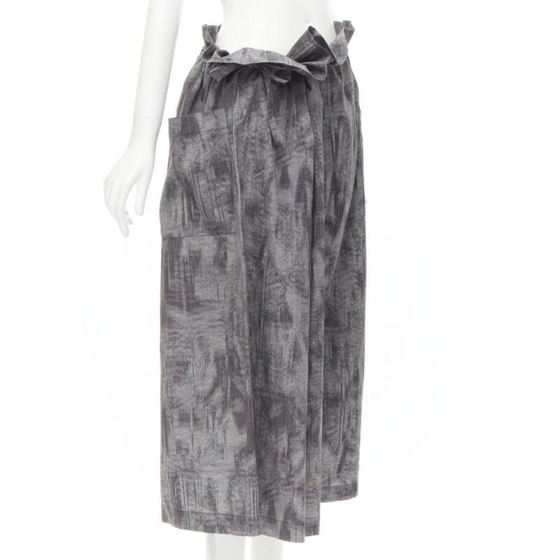 Gray COMME DES GARCONS Tricot 1980s Vintage grey oversized tie waist asymmetric pants For Sale