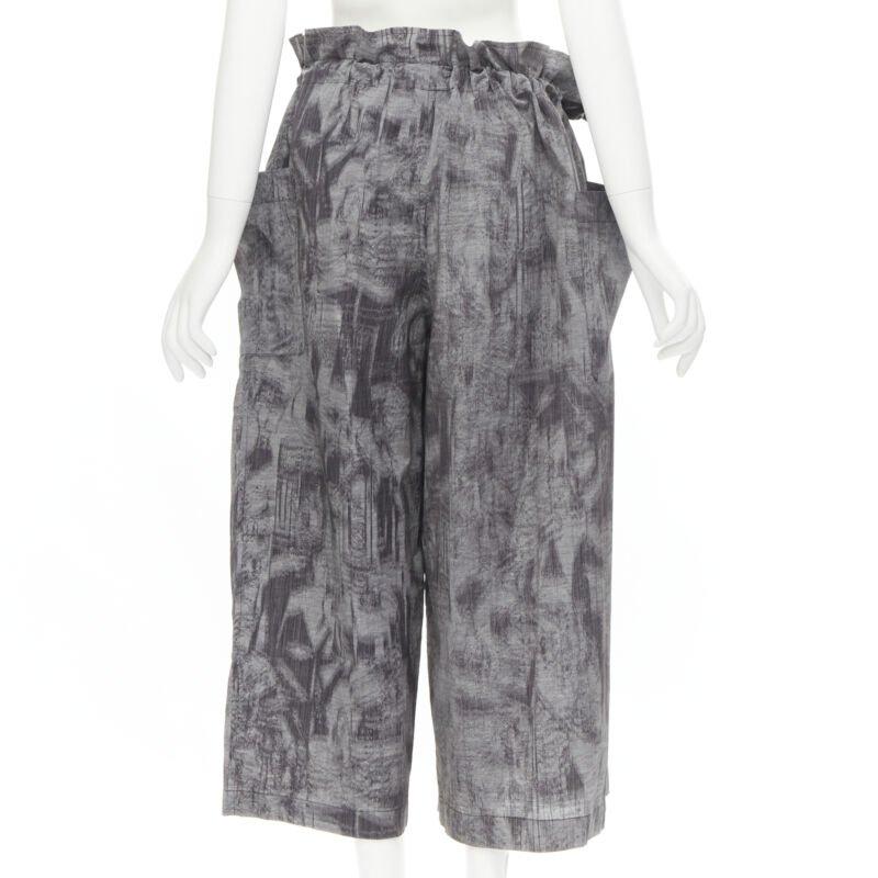 Women's COMME DES GARCONS Tricot 1980s Vintage grey oversized tie waist asymmetric pants For Sale