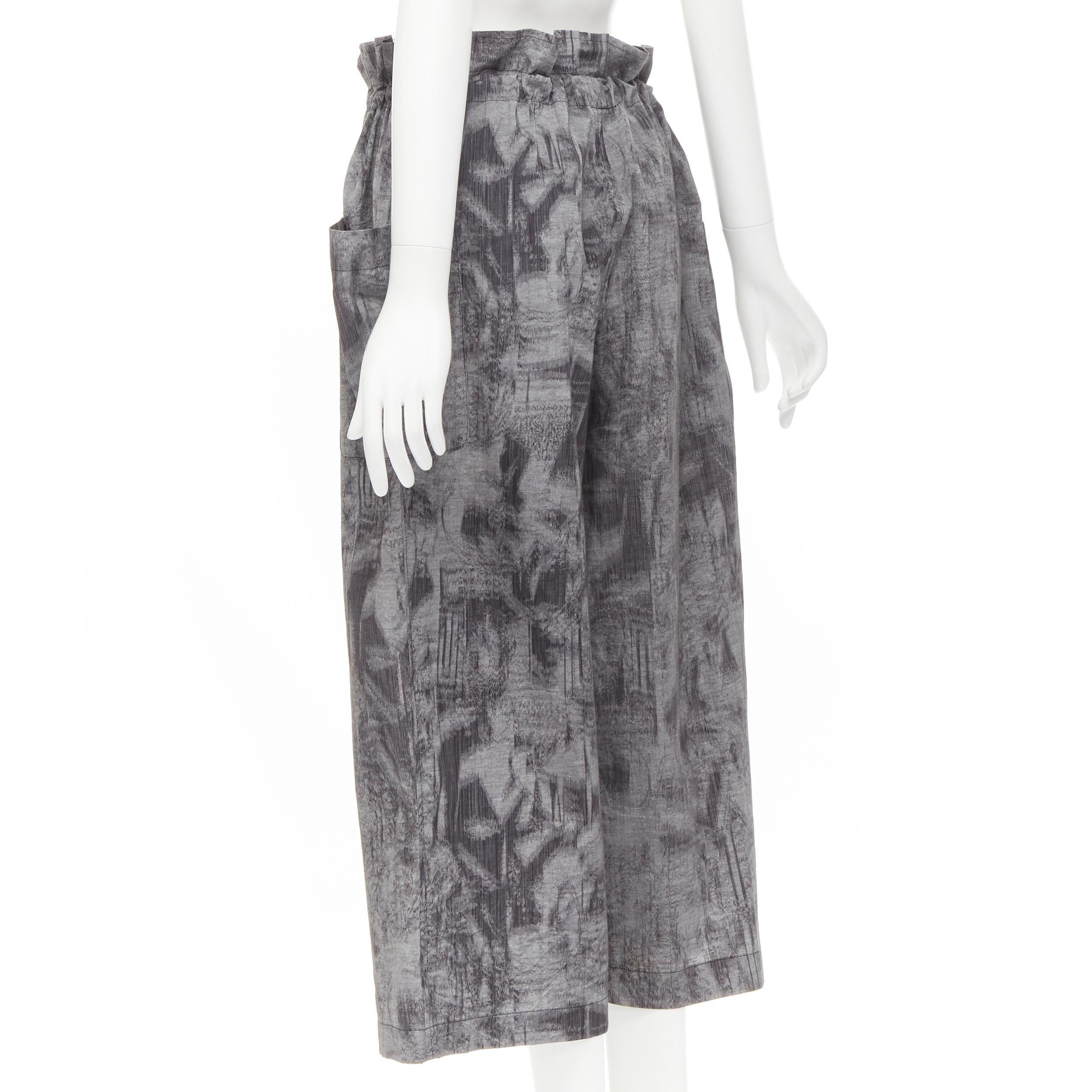 COMME DES GARCONS Tricot 1980s Vintage grey oversized tie waist asymmetric pants For Sale 1