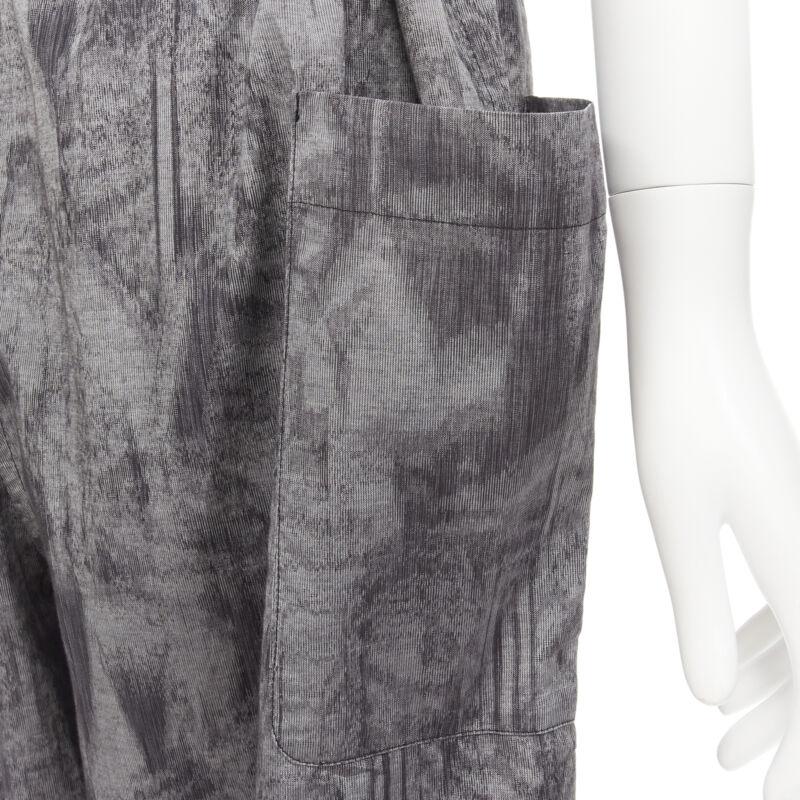 COMME DES GARCONS Tricot 1980s Vintage grey oversized tie waist asymmetric pants For Sale 2