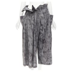 COMME DES GARCONS Tricot 1980s Retro grey oversized tie waist asymmetric pants