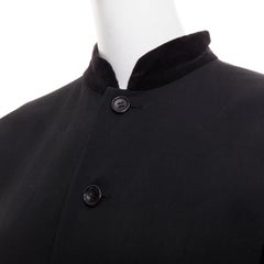 COMME DES GARCONS TRICOT 1998 Vintage black wool velvet mandarin collar jacket