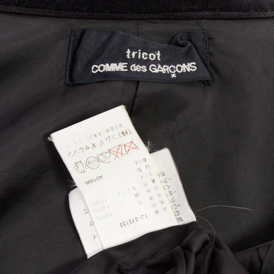 COMME DES GARCONS TRICOT 1998 Chaqueta vintage de terciopelo de lana negra con cuello mandarín en venta 4