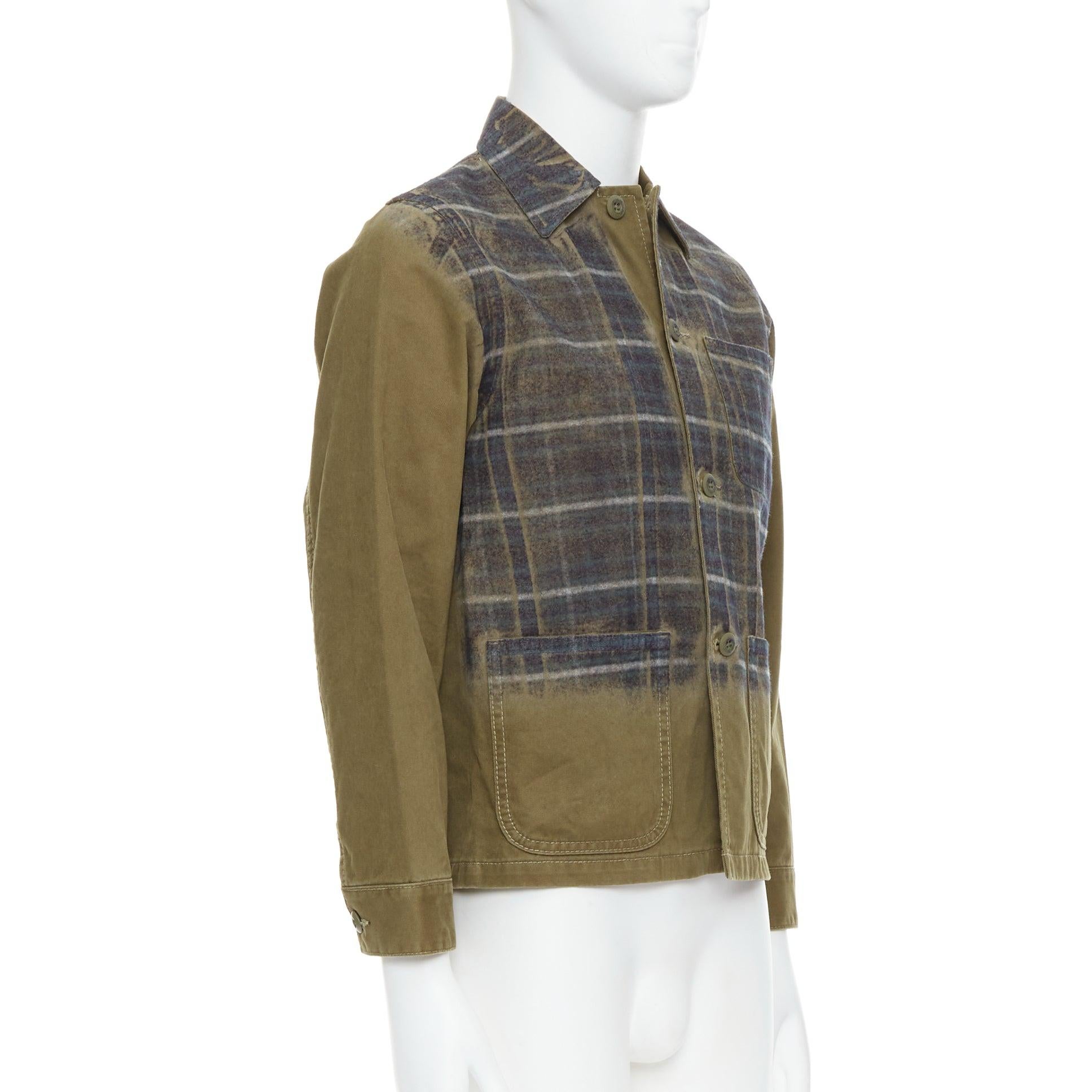 COMME DES GARCONS TRICOT 2013 Runway green check degrade overshirt M In Excellent Condition In Hong Kong, NT