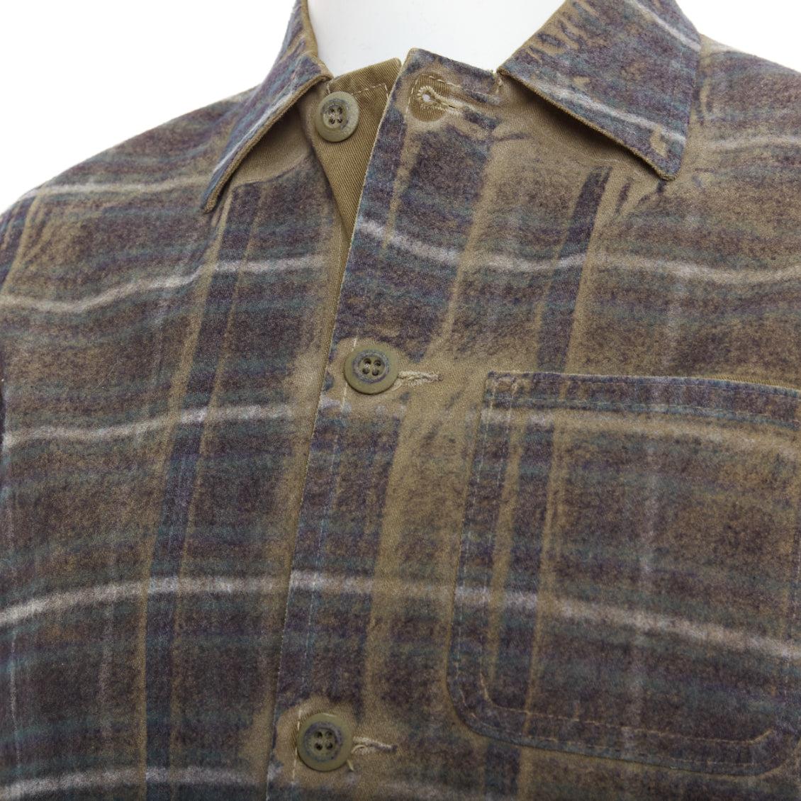 COMME DES GARCONS TRICOT 2013 Runway green check degrade overshirt M 3
