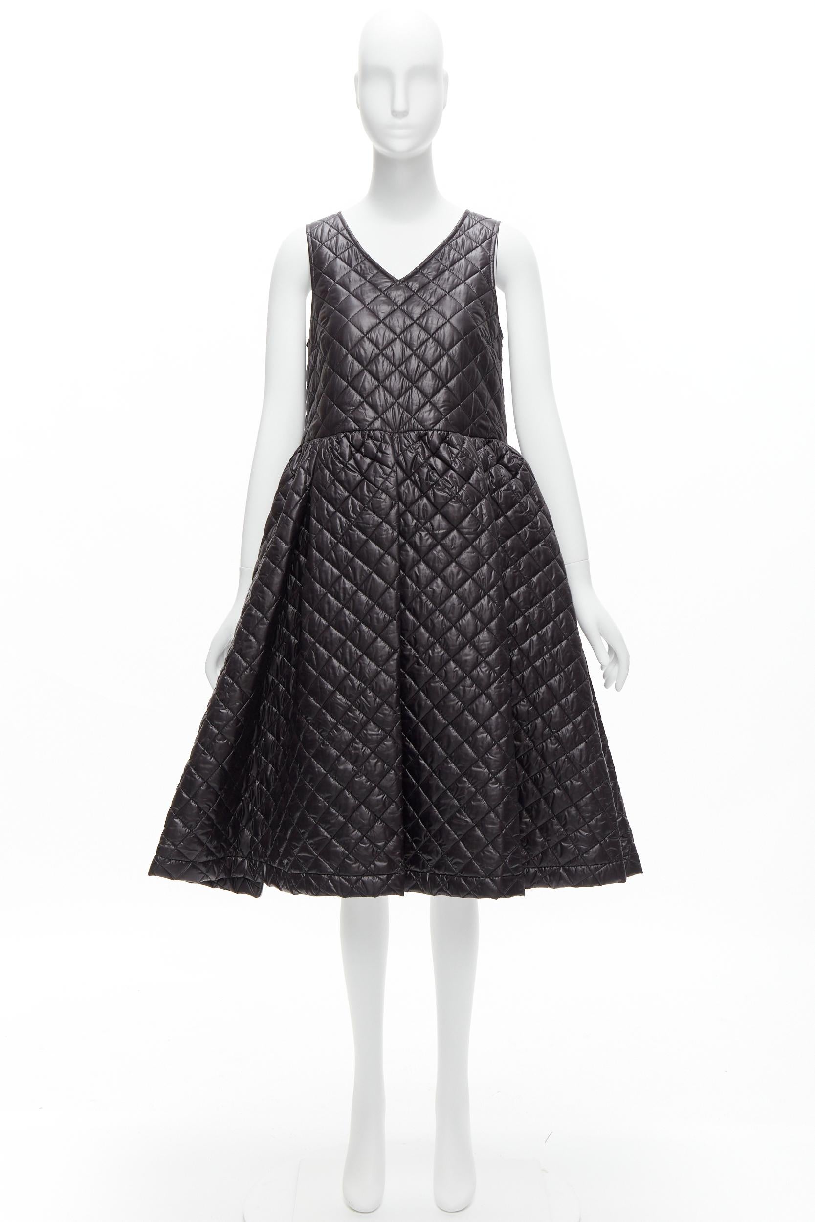 COMME DES GARCONS TRICOT 2014 black quilted nylon voluminous mou mou dress S 5