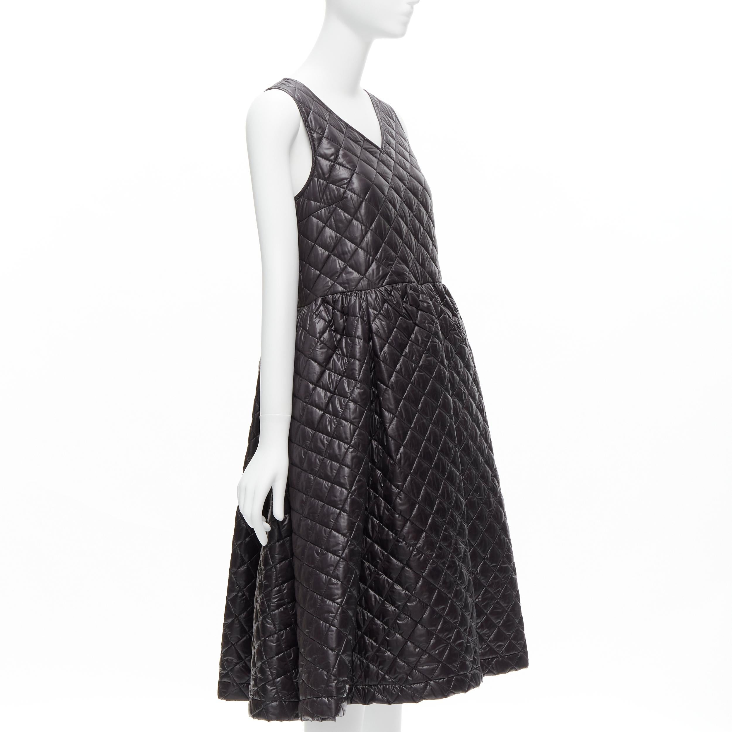 Black COMME DES GARCONS TRICOT 2014 black quilted nylon voluminous mou mou dress S For Sale