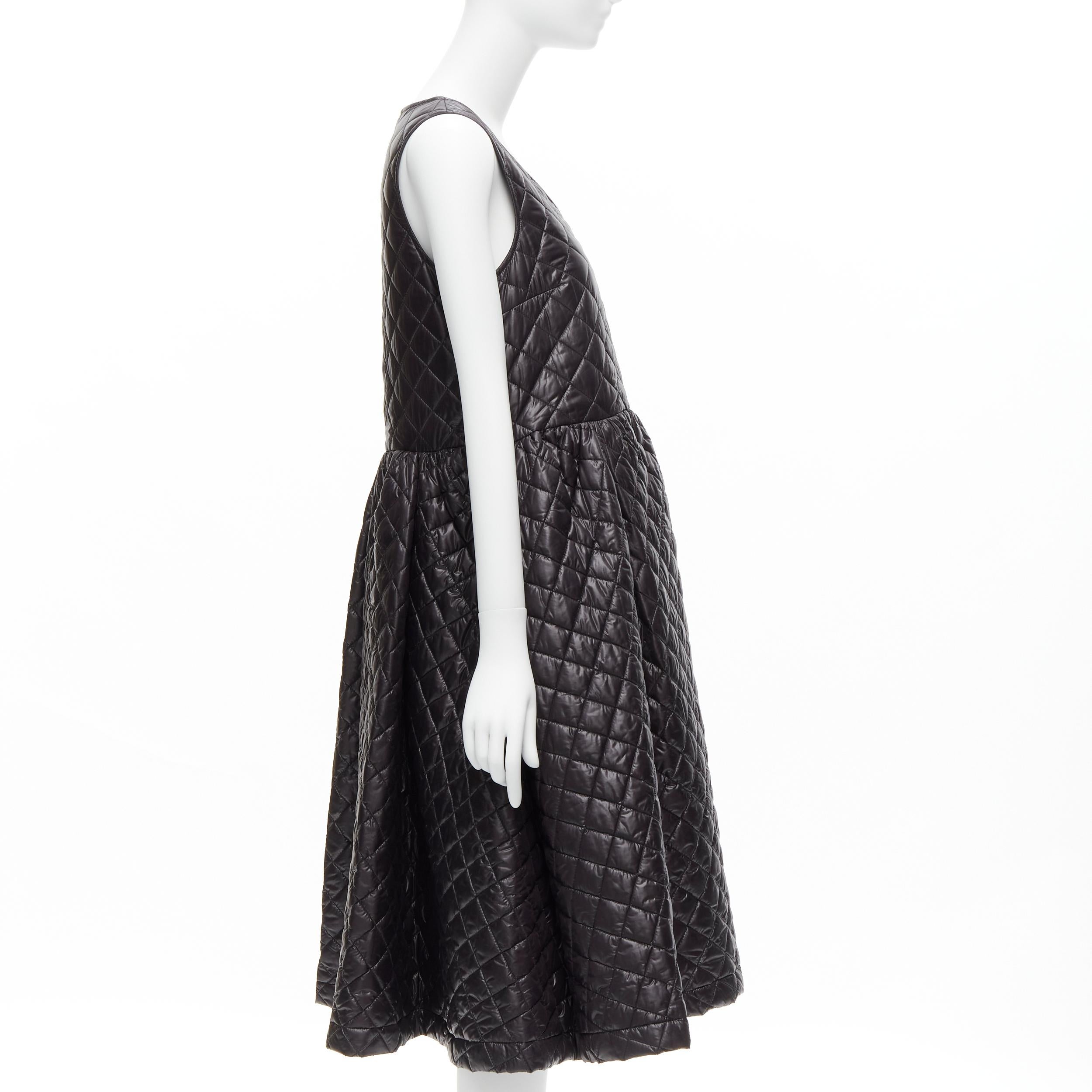 COMME DES GARCONS TRICOT 2014 black quilted nylon voluminous mou mou dress S In Excellent Condition In Hong Kong, NT