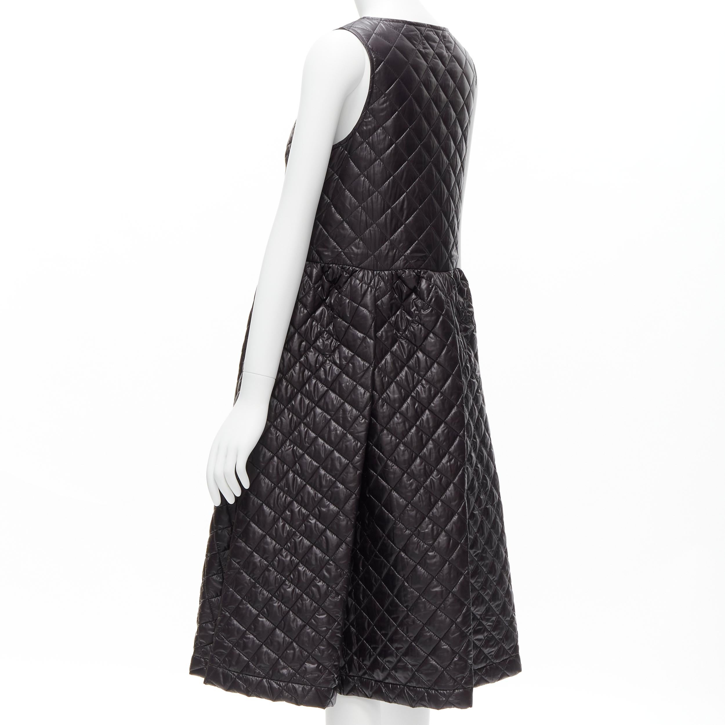 COMME DES GARCONS TRICOT 2014 black quilted nylon voluminous mou mou dress S 1