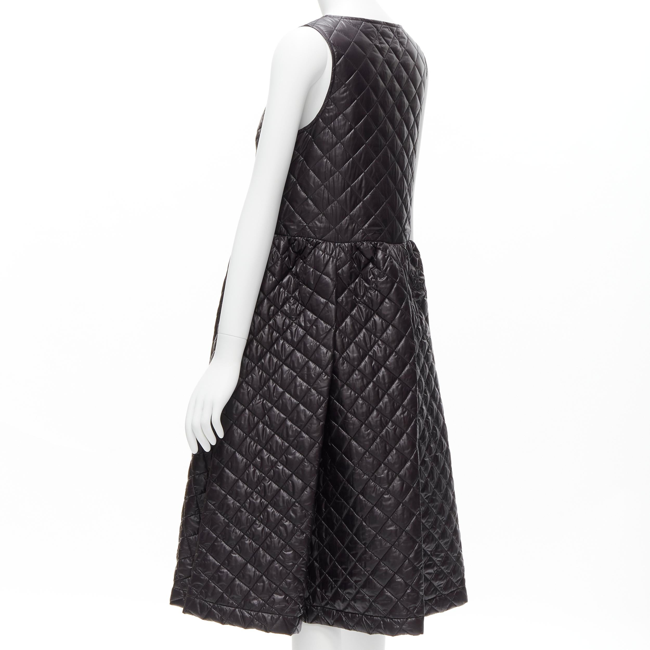COMME DES GARCONS TRICOT 2014 black quilted nylon voluminous mou mou dress S For Sale 1