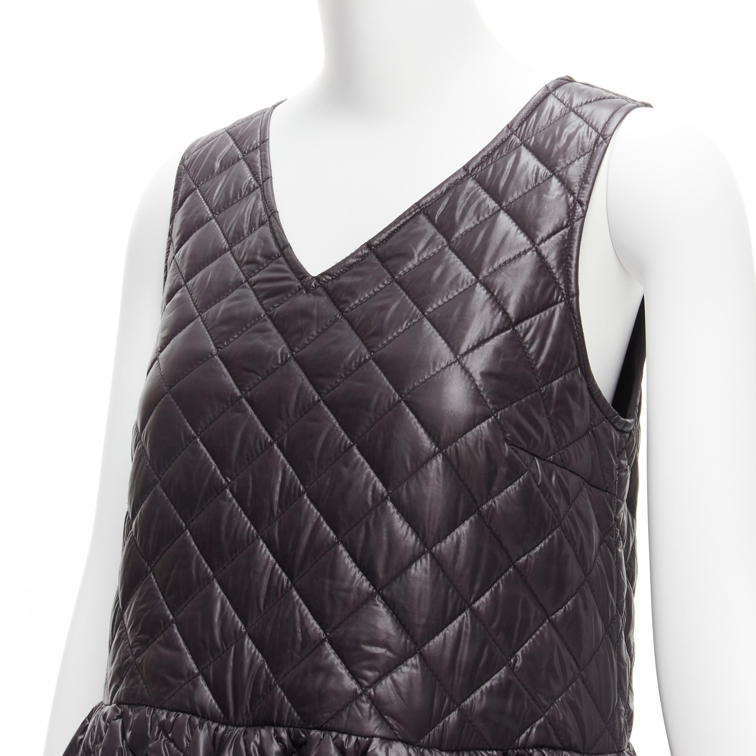 COMME DES GARCONS TRICOT 2014 black quilted nylon voluminous mou mou dress S 2